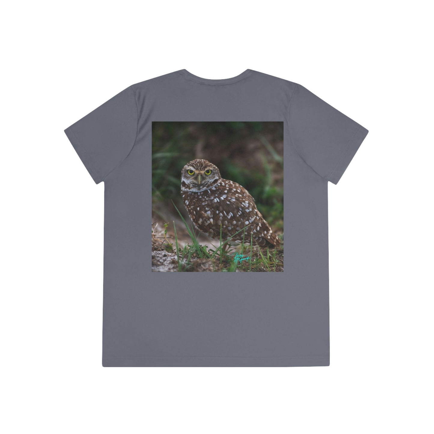 Womens Fitted Tee Shirts Burrowing Owl, Performance shirt