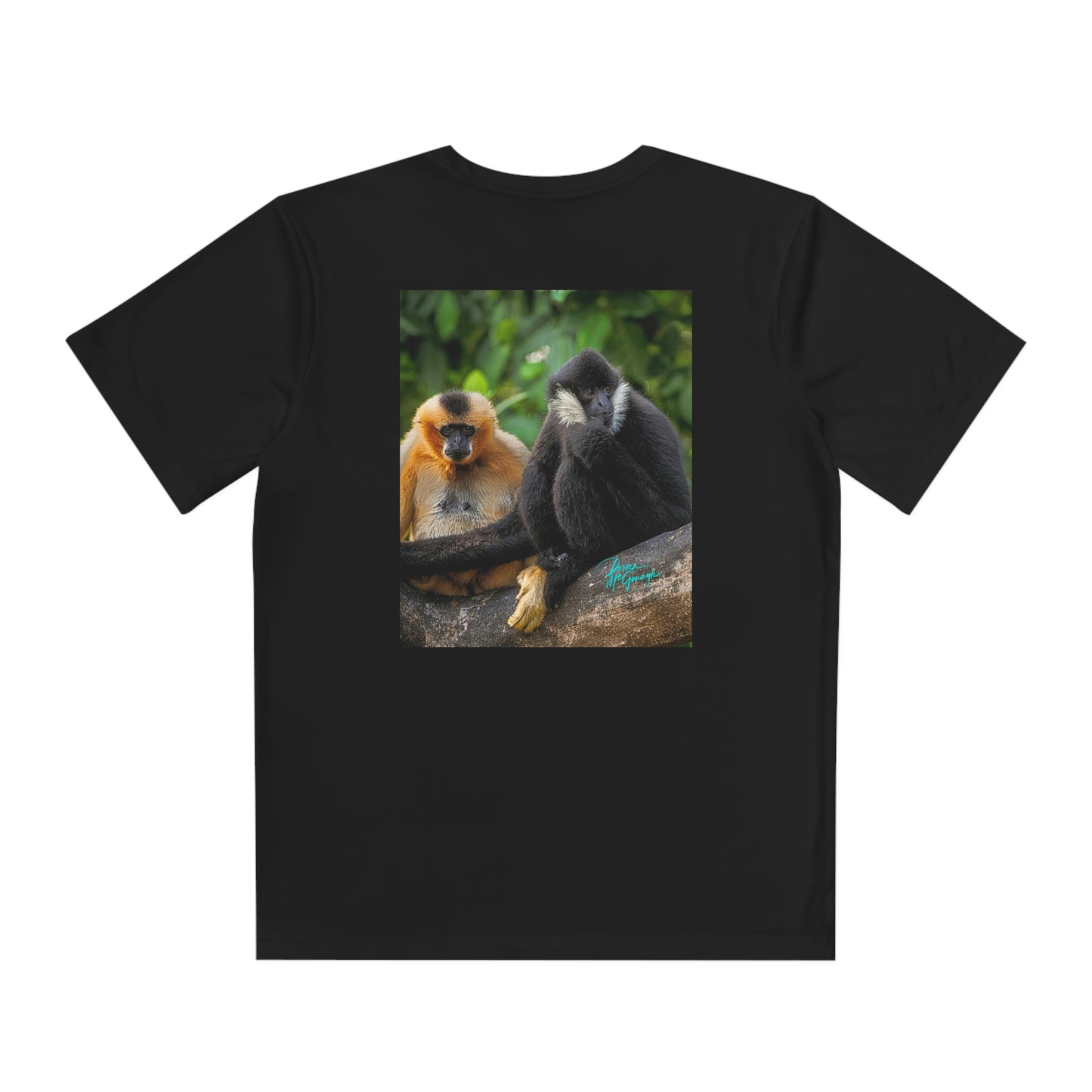 Youth T Shirts, Gibbon Monkey Pair 05, performance shirt