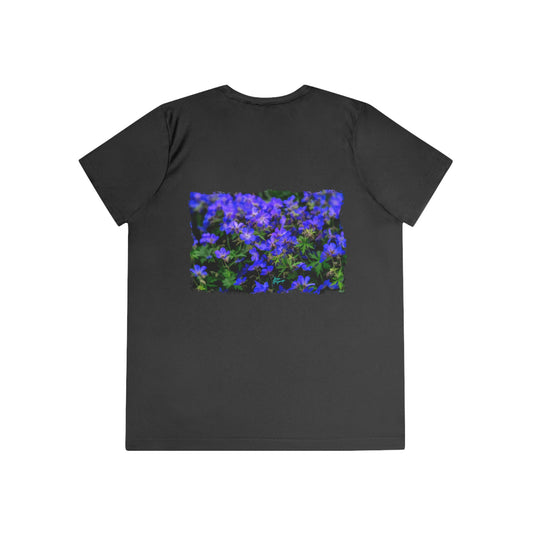 Womens Fitted Tee Shirts Ashford Blue Wildflowers, Performance shirt