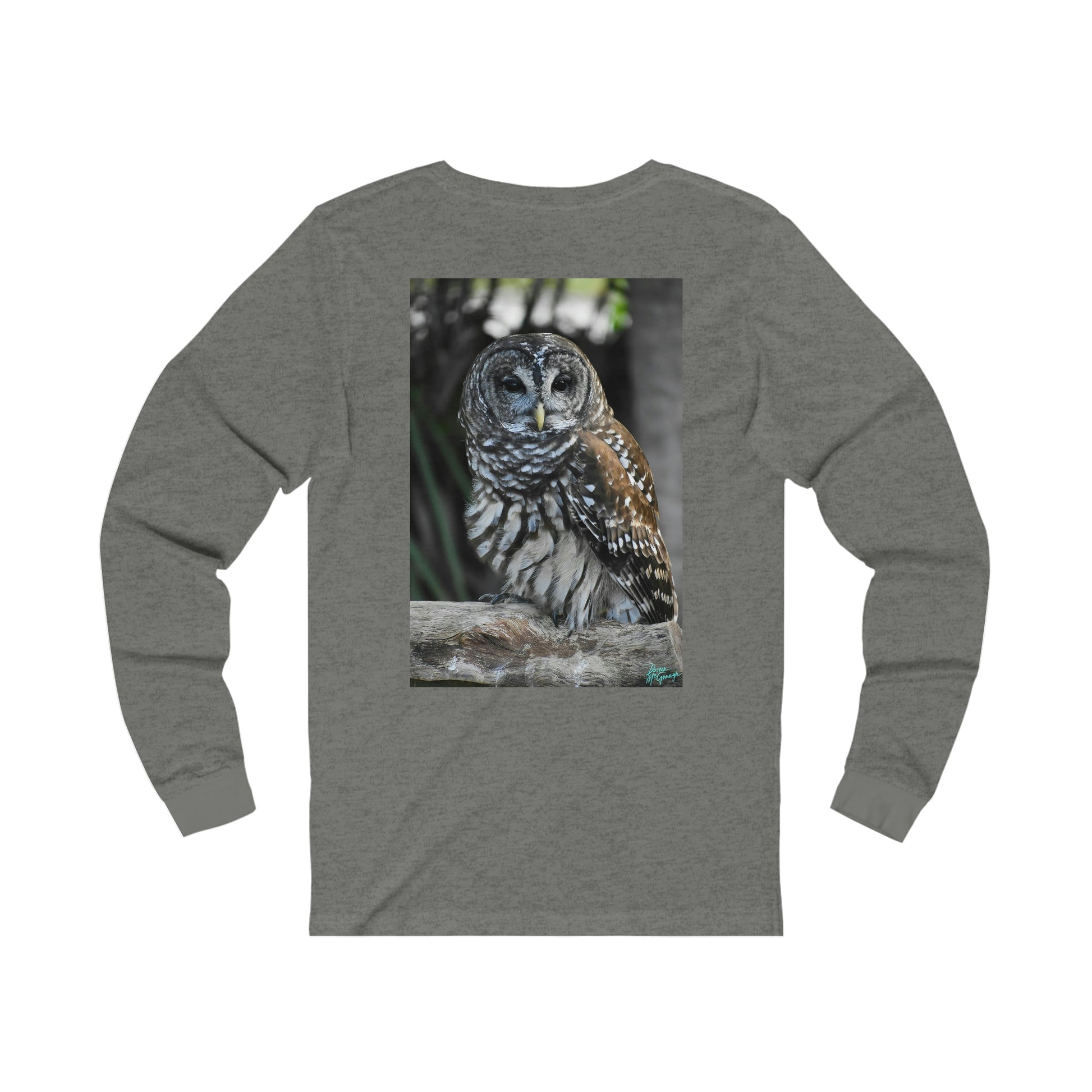 Owl T-Shirt Breathable Cotton Long Sleeves for Men Crew Neck Tees