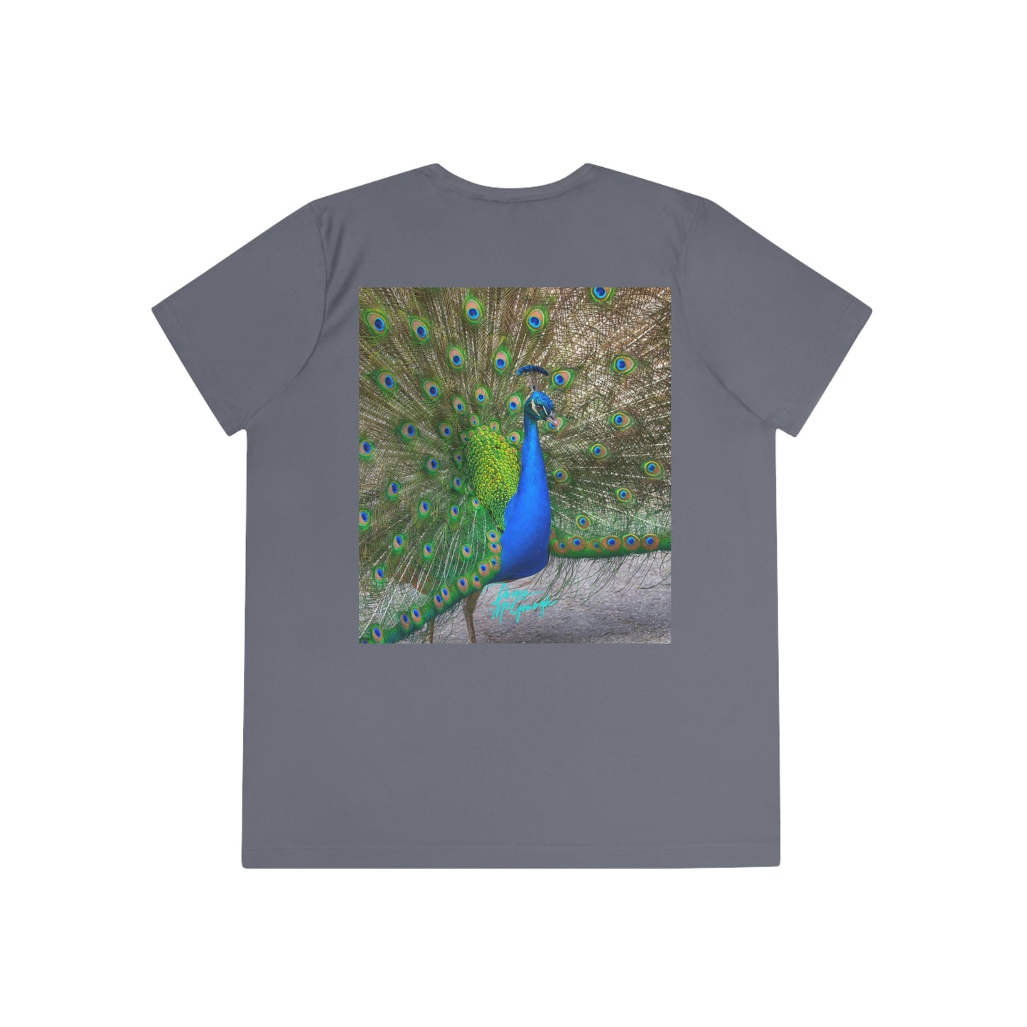 Womens Fitted Tee Shirts Peacock Bird 15, Performance shirt