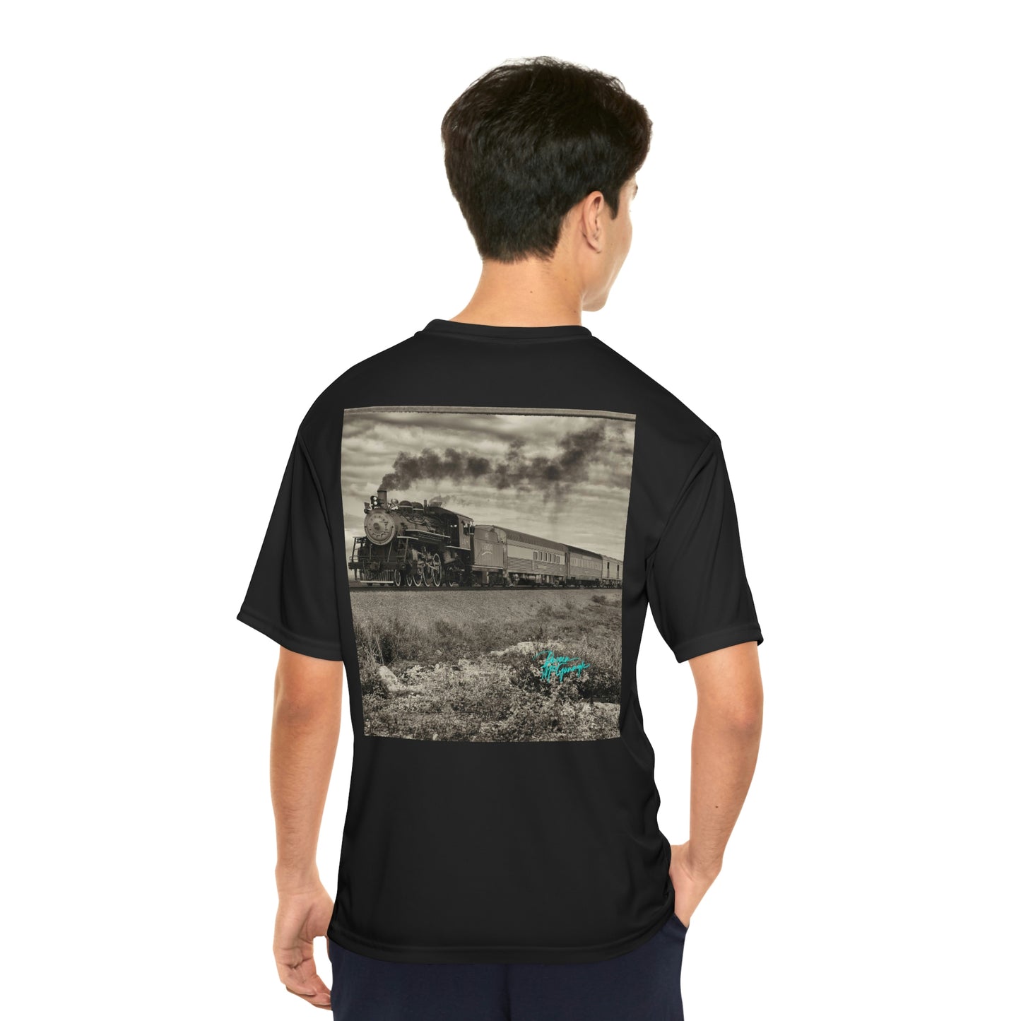 Mens t shirts Steam Engine 148 Train, performance shirt