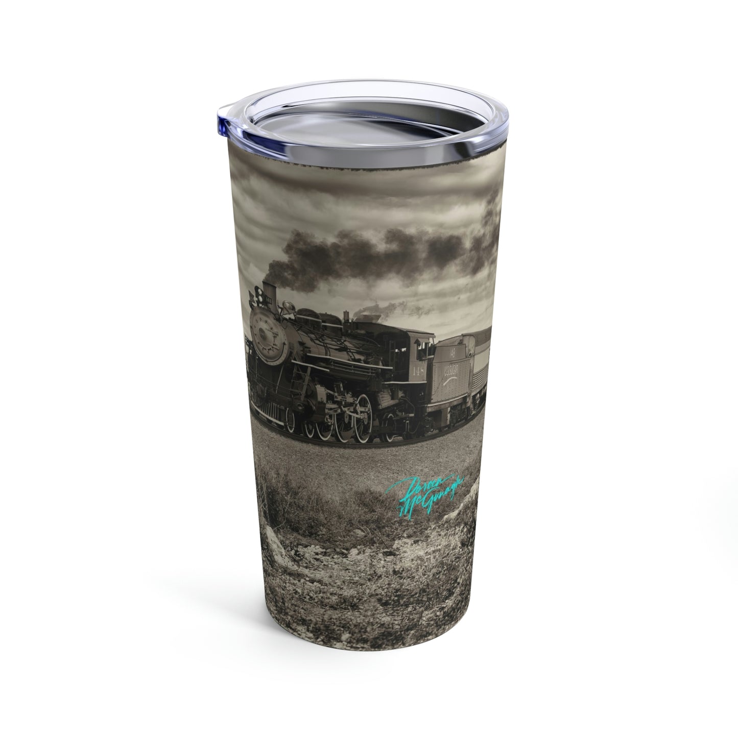 Eco friendly, Vintage Train Steam Engine 148 adventure quencher travel tumbler 20 oz, insulated