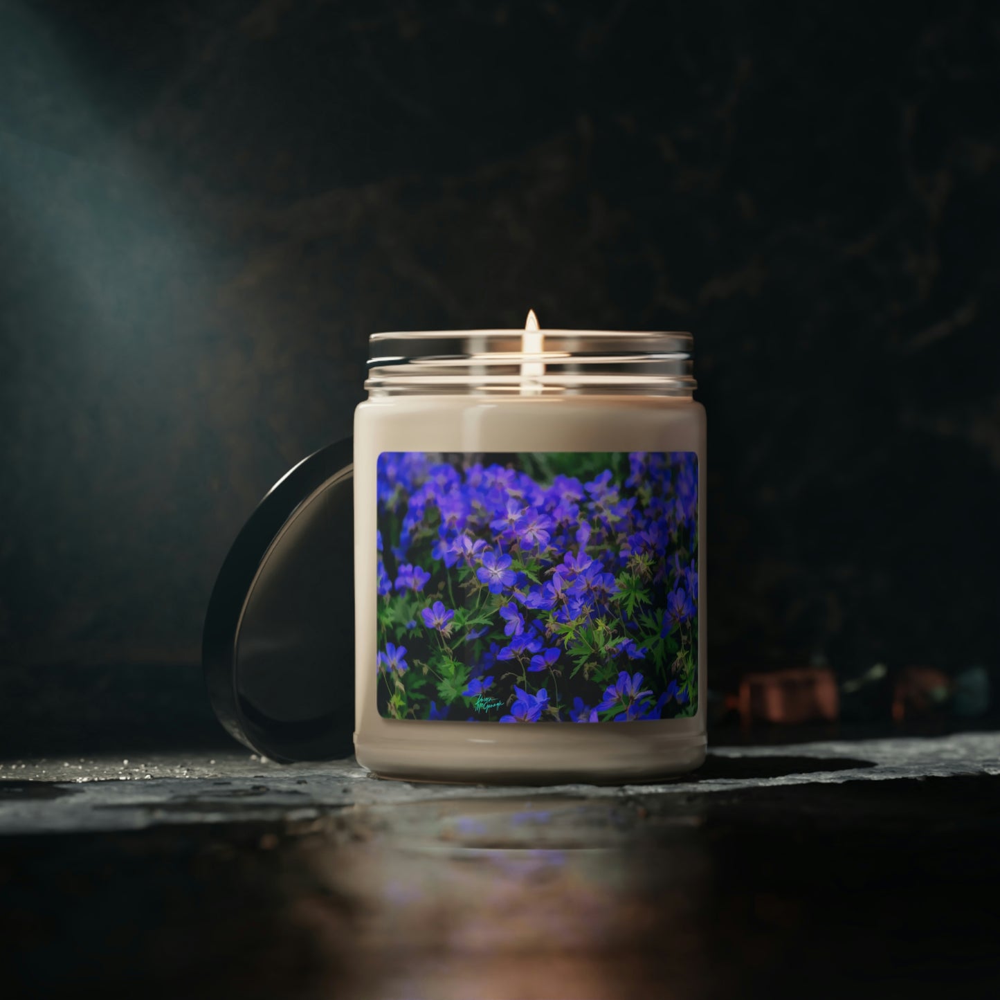 Natural Soy Candles Blue Wildflowers, 9oz, nature inspired decor