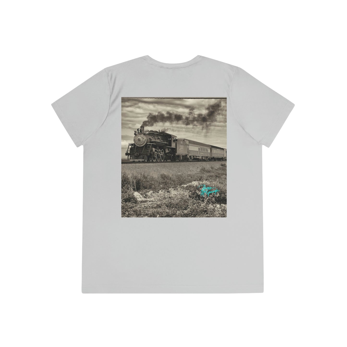 Womens Fitted Tee Shirts Steam Engine 148 Train, Performance shirt