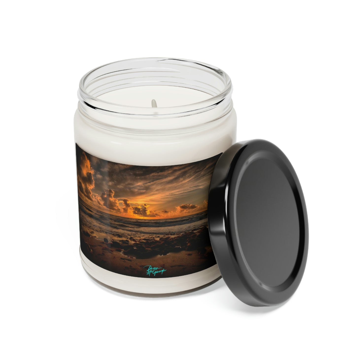 Natural Soy Candles Sunrise Coral Cove 15, 9oz, nature inspired decor