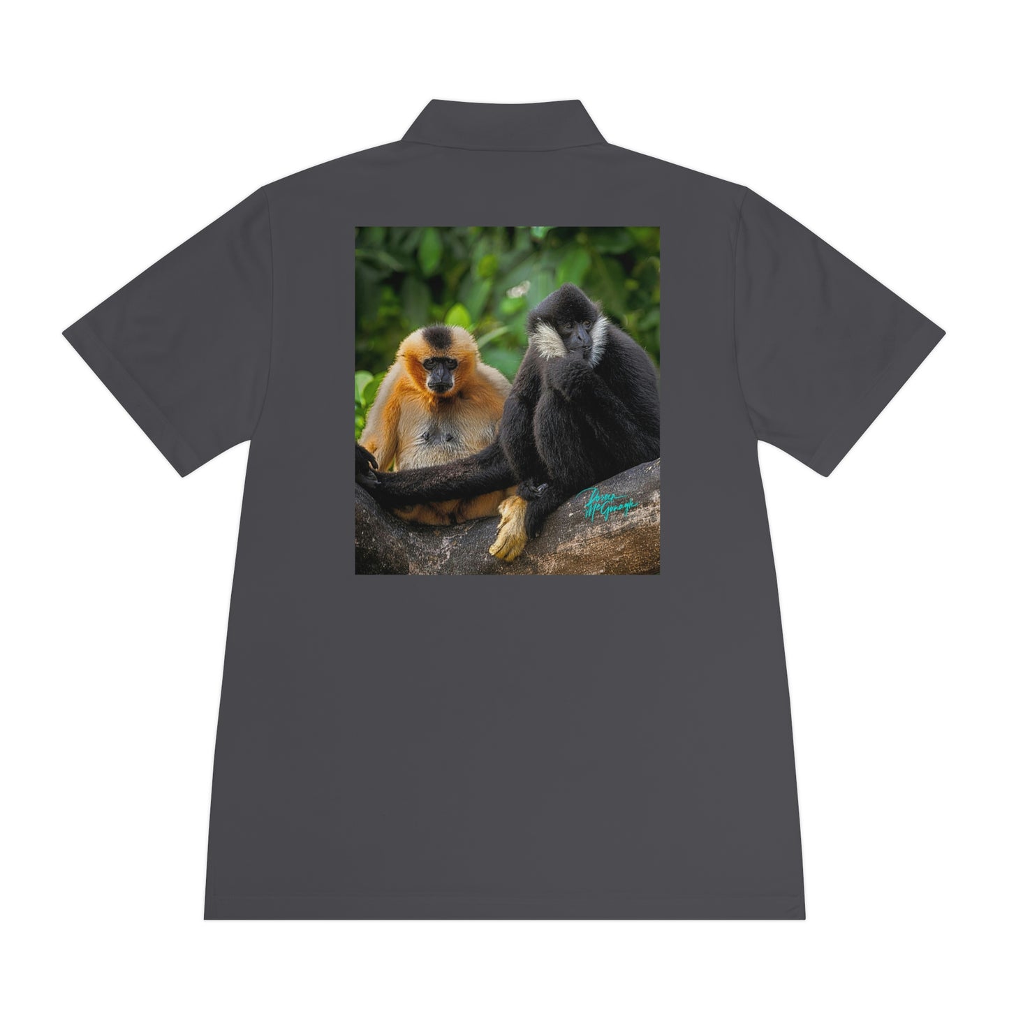 Mens polo shirts Pair of Gibbon Monkeys 05, performance shirt, plus sizes