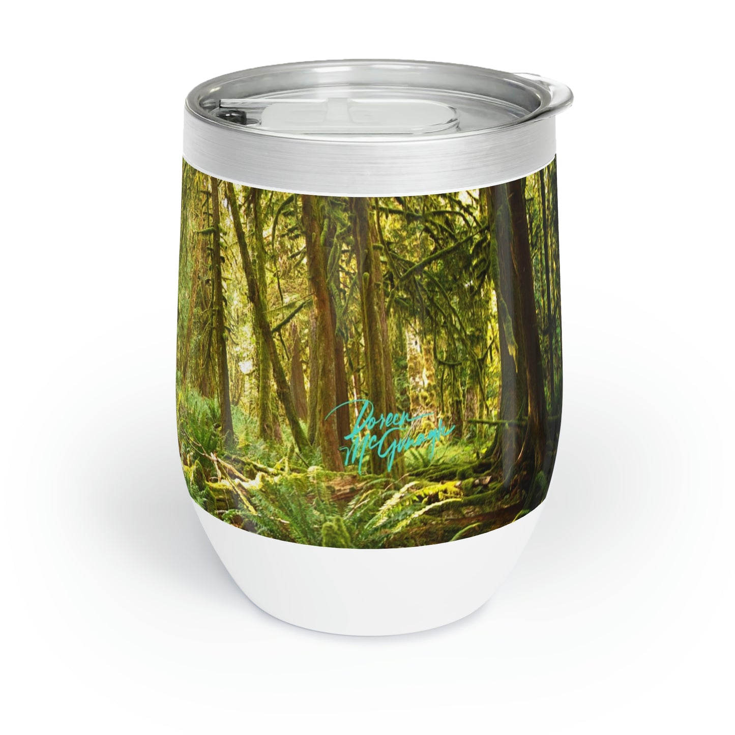 Eco friendly, Deep in Woods, 12 oz insulated wine tumbler with lid