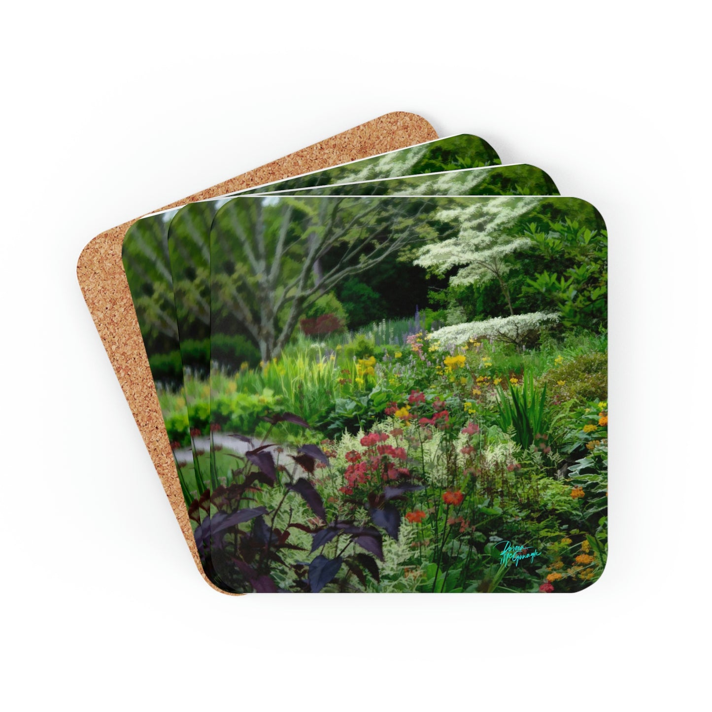 Ashford Garden Path 02 Cork Coaster Set