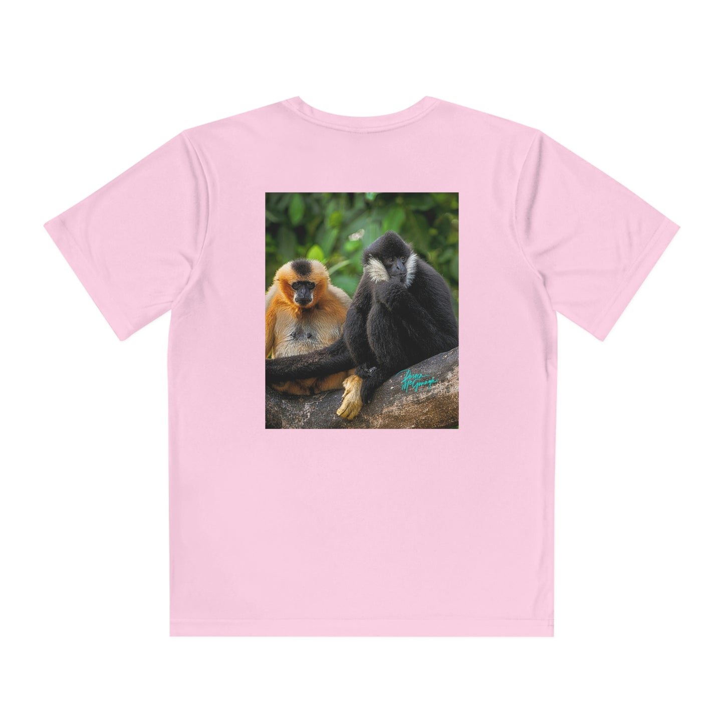 Youth T Shirts, Gibbon Monkey Pair 05, performance shirt