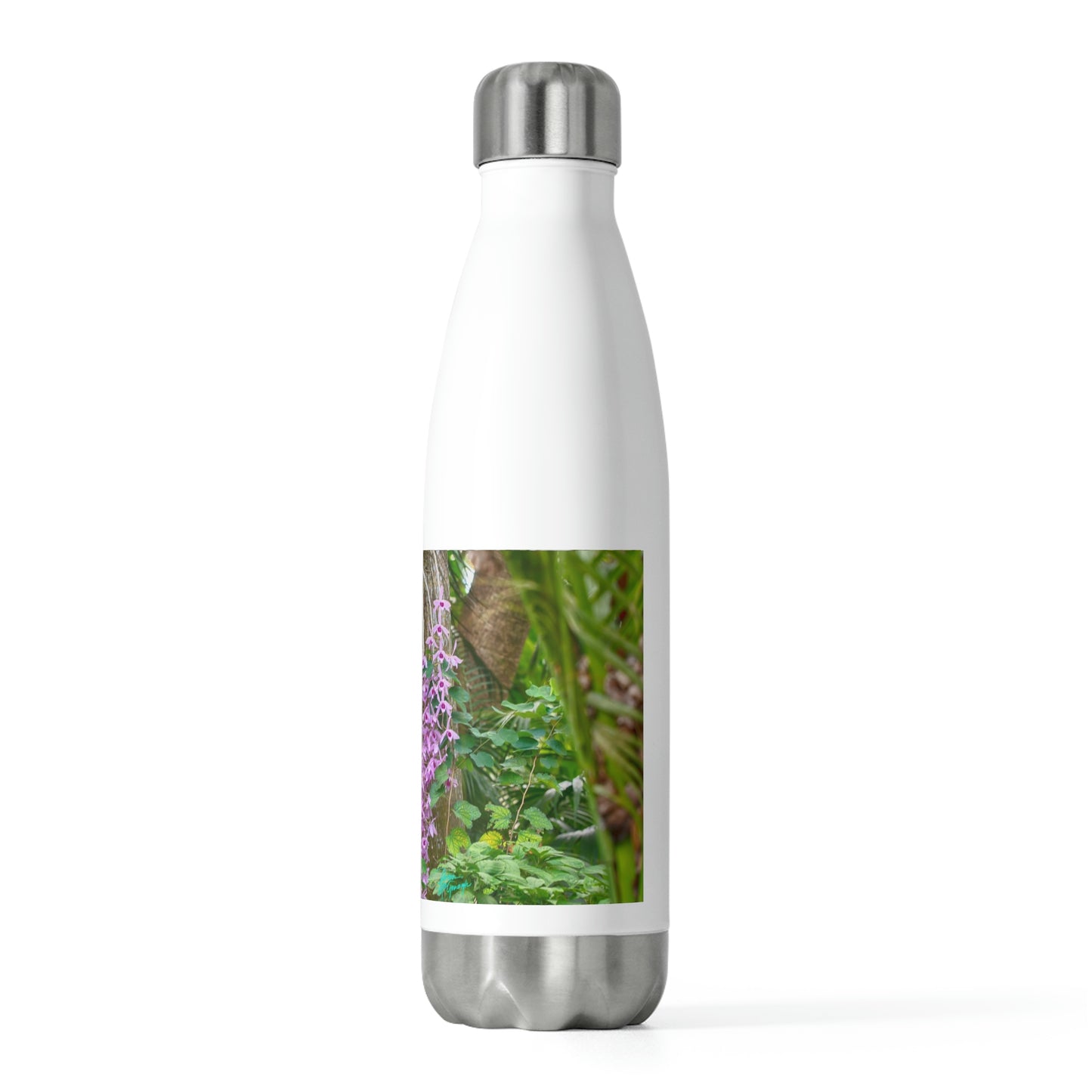 Eco friendly water bottle Purple Dendrobium Orchid 02, 20oz insulated water bottle