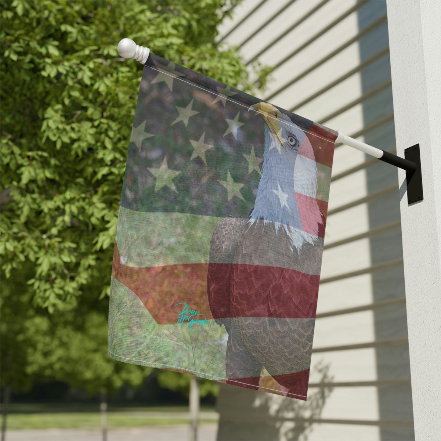 Outdoor banner flags Patriotic Bald Eagle with American Flag special edition