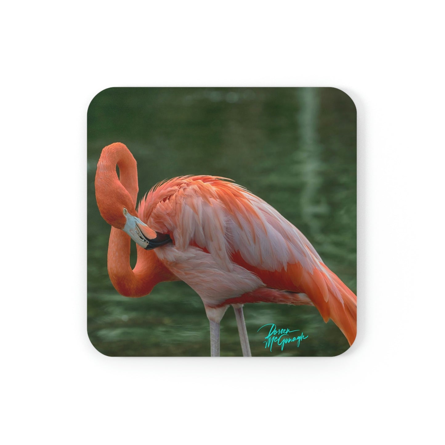 Flamingo Bird Cork Coaster Set