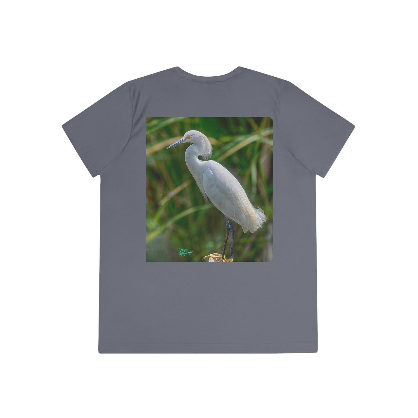 Womens Fitted Tee Shirts Snowy Egret, Performance shirt