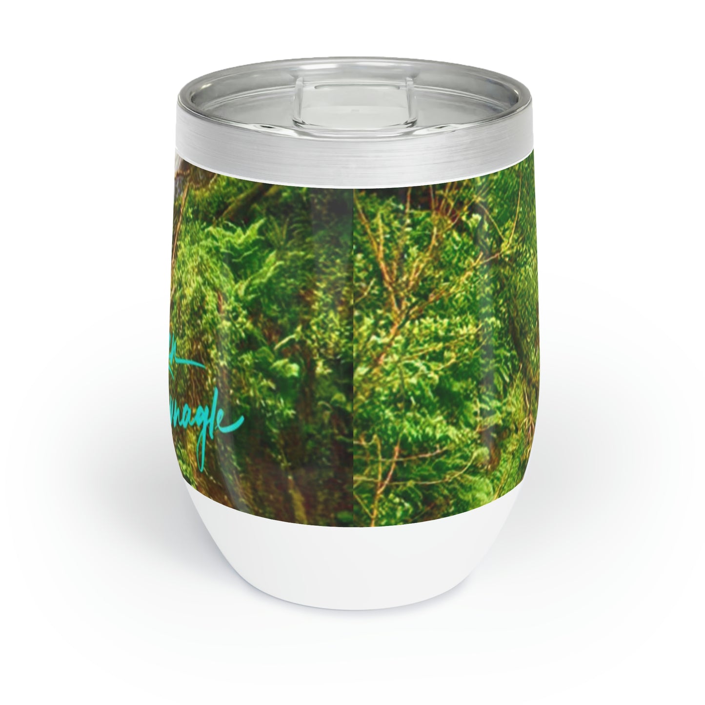 Eco friendly, Nature Waterfall ,12 oz insulated wine tumbler with lid