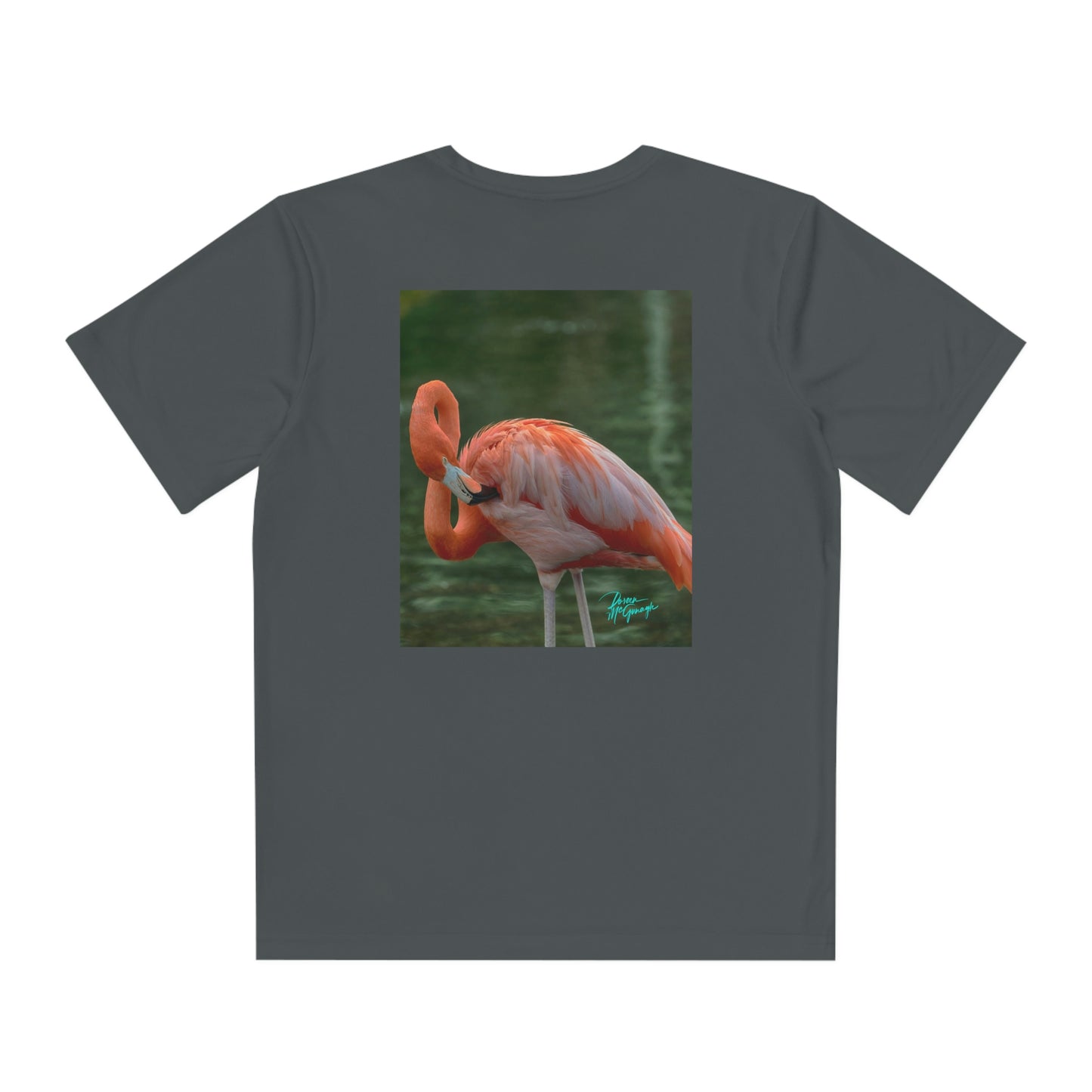 Youth T Shirts, Flamingo Bird 17, performance shirt