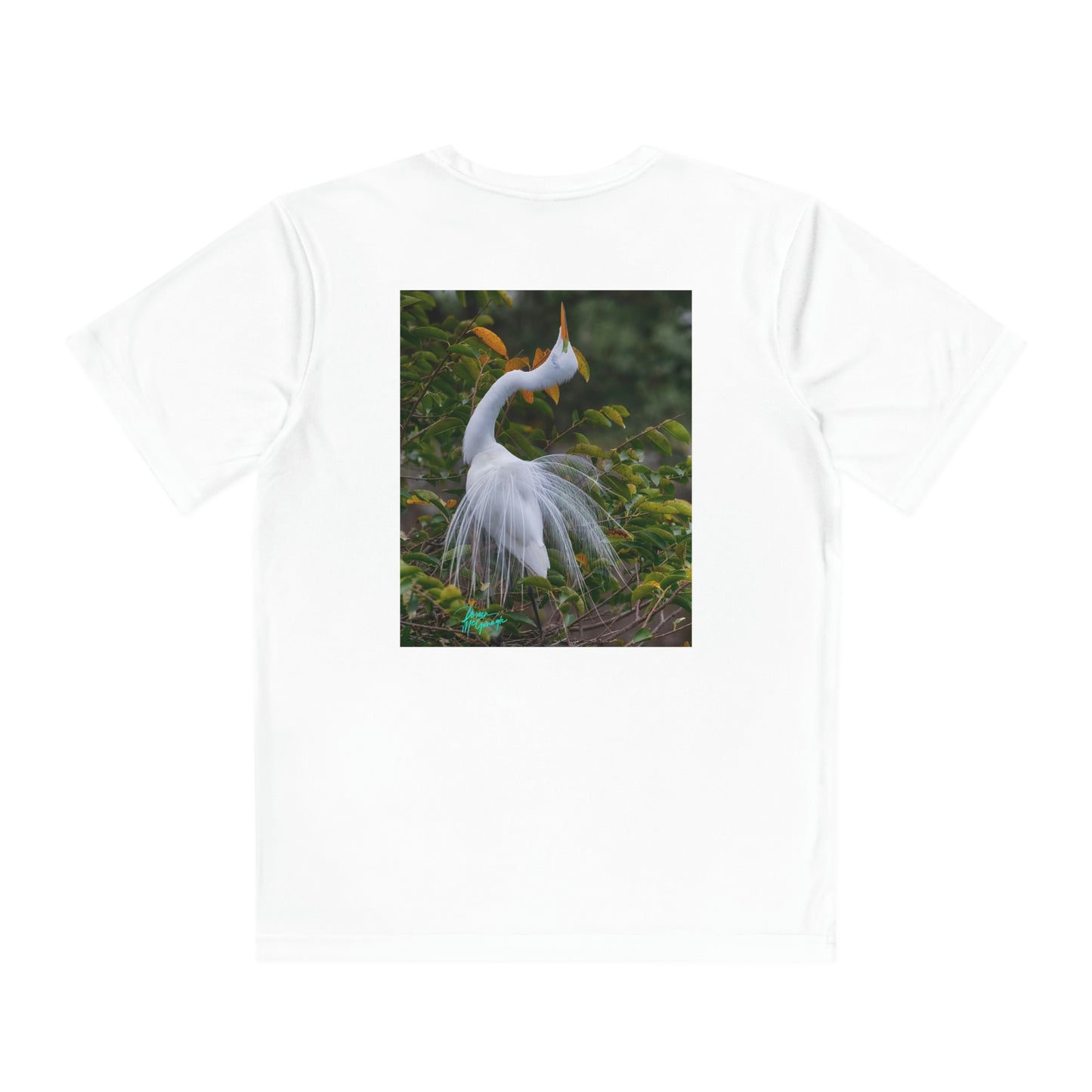 Youth T Shirts, Great White Heron Breeding Plumage, performance shirt