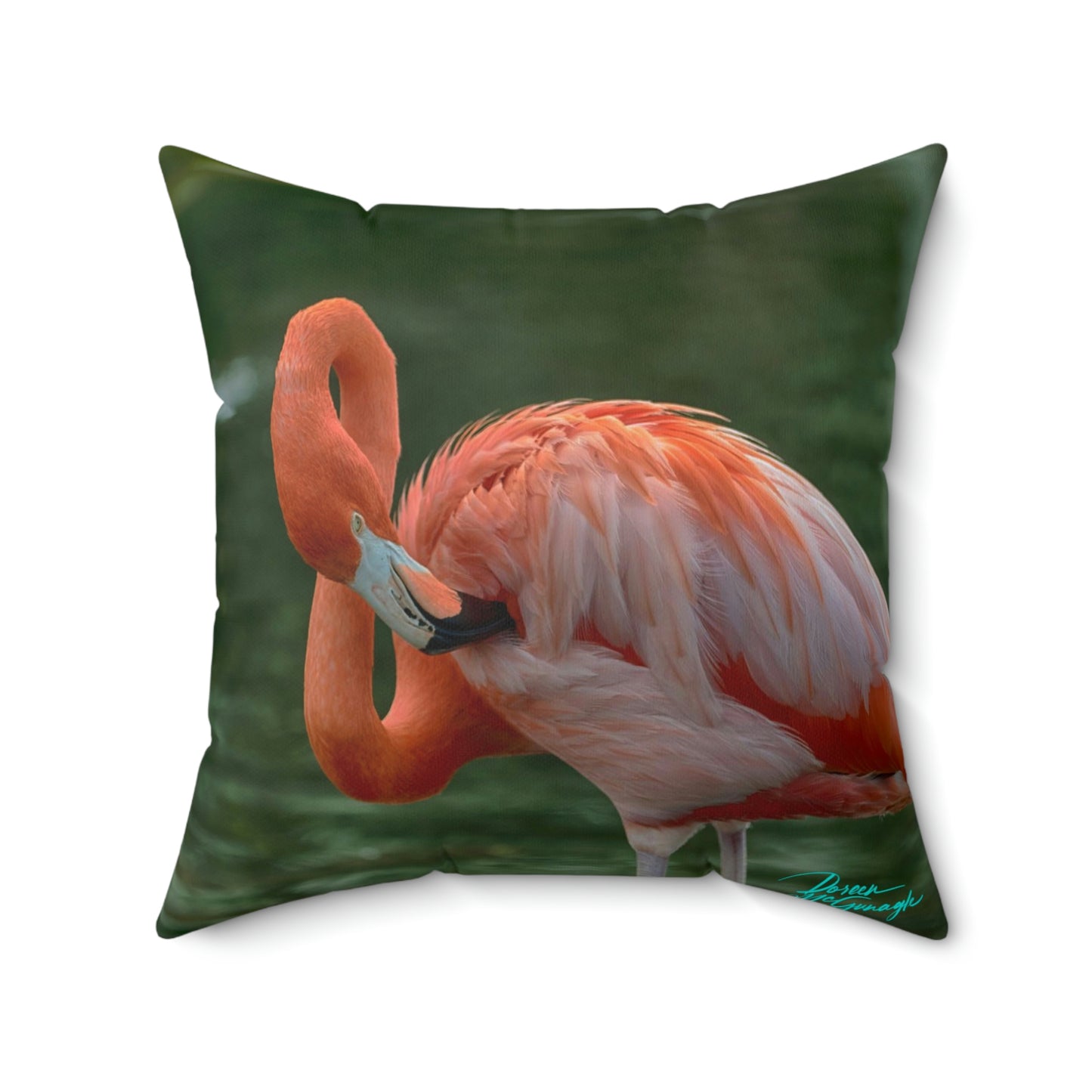 Artistic Accent Pillow Flamingo Square