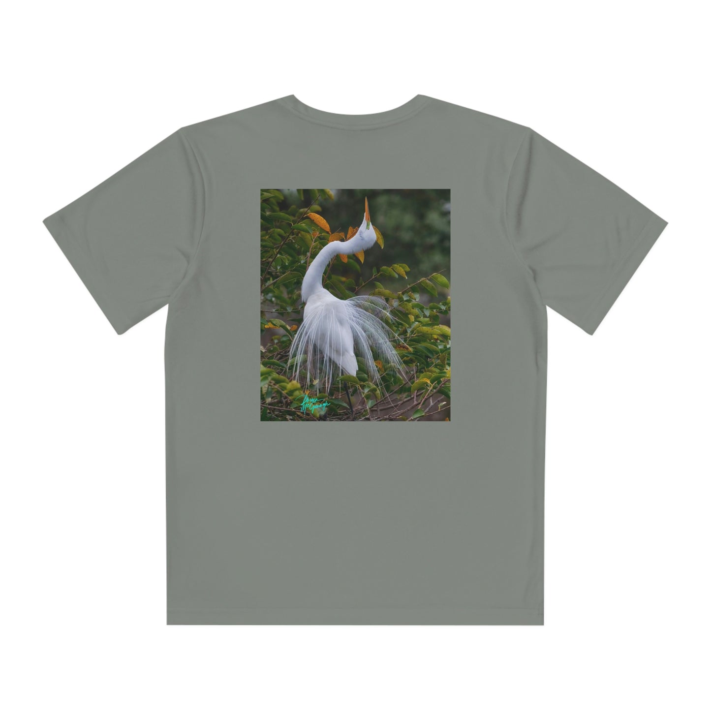 Youth T Shirts, Great White Heron Breeding Plumage, performance shirt