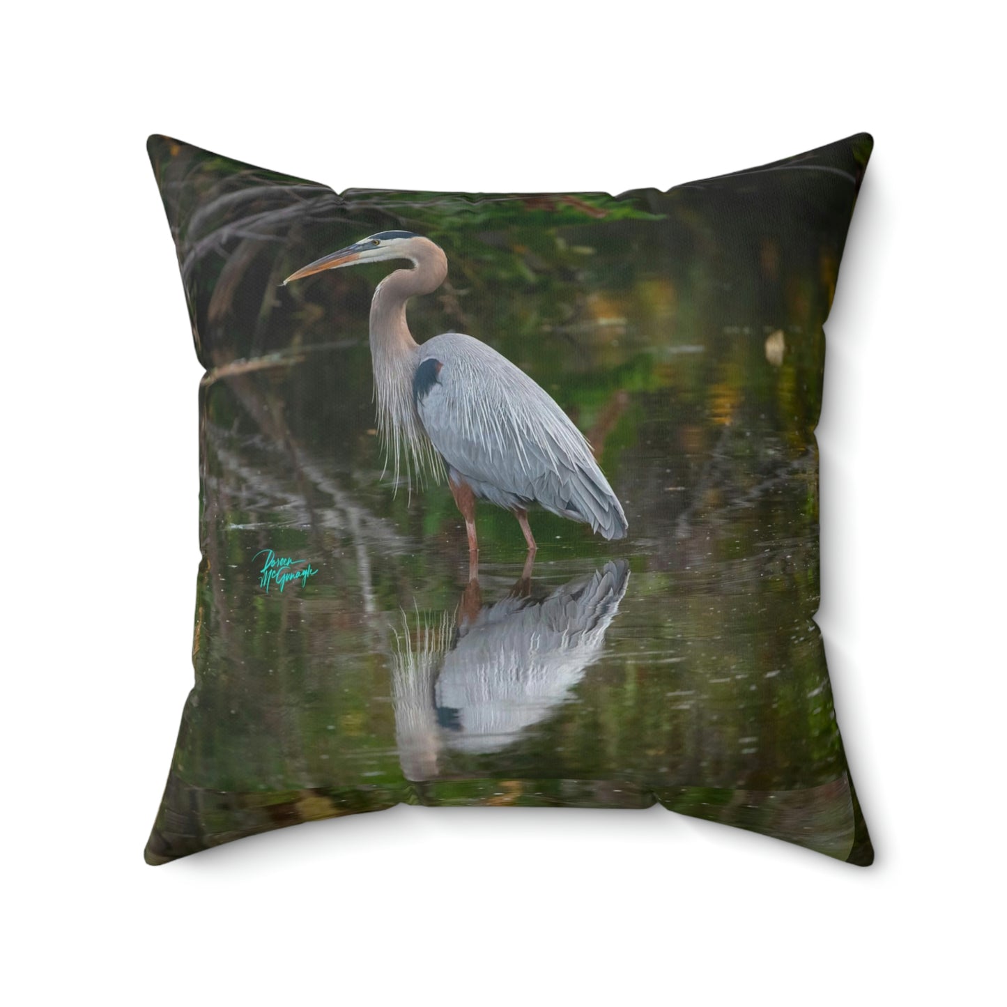 Artistic Accent Pillow Great Blue Heron Bird 03