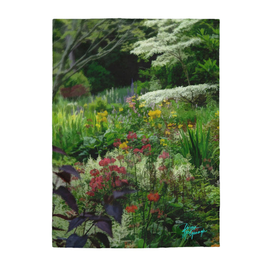 Plush Velveteen Blanket, Ashford Garden Path 02 nature inspired