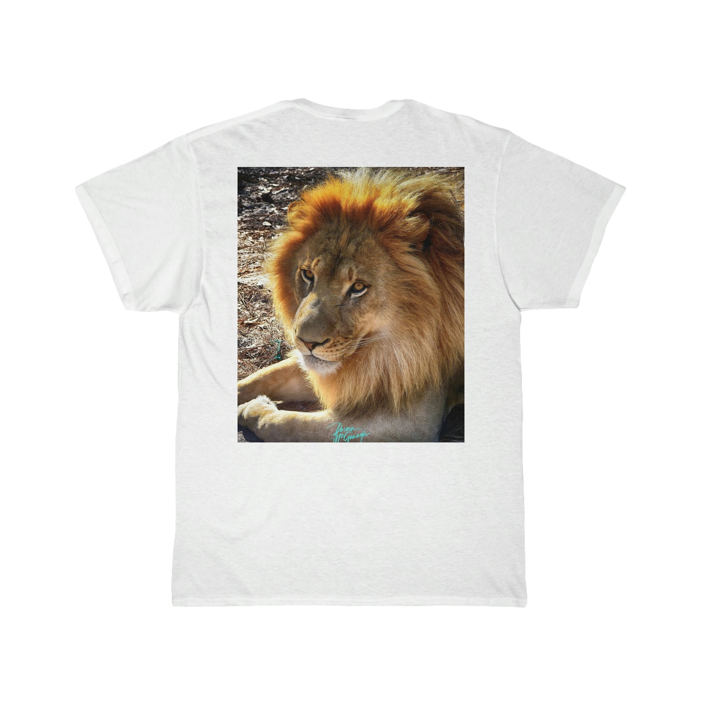 Mens Cotton Tee  Lion, Short Sleeve Plus Sizes