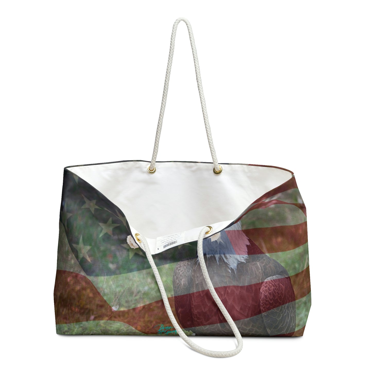 Weekender Bags Patriotic Bald Eagle with American Flag, traveler bag