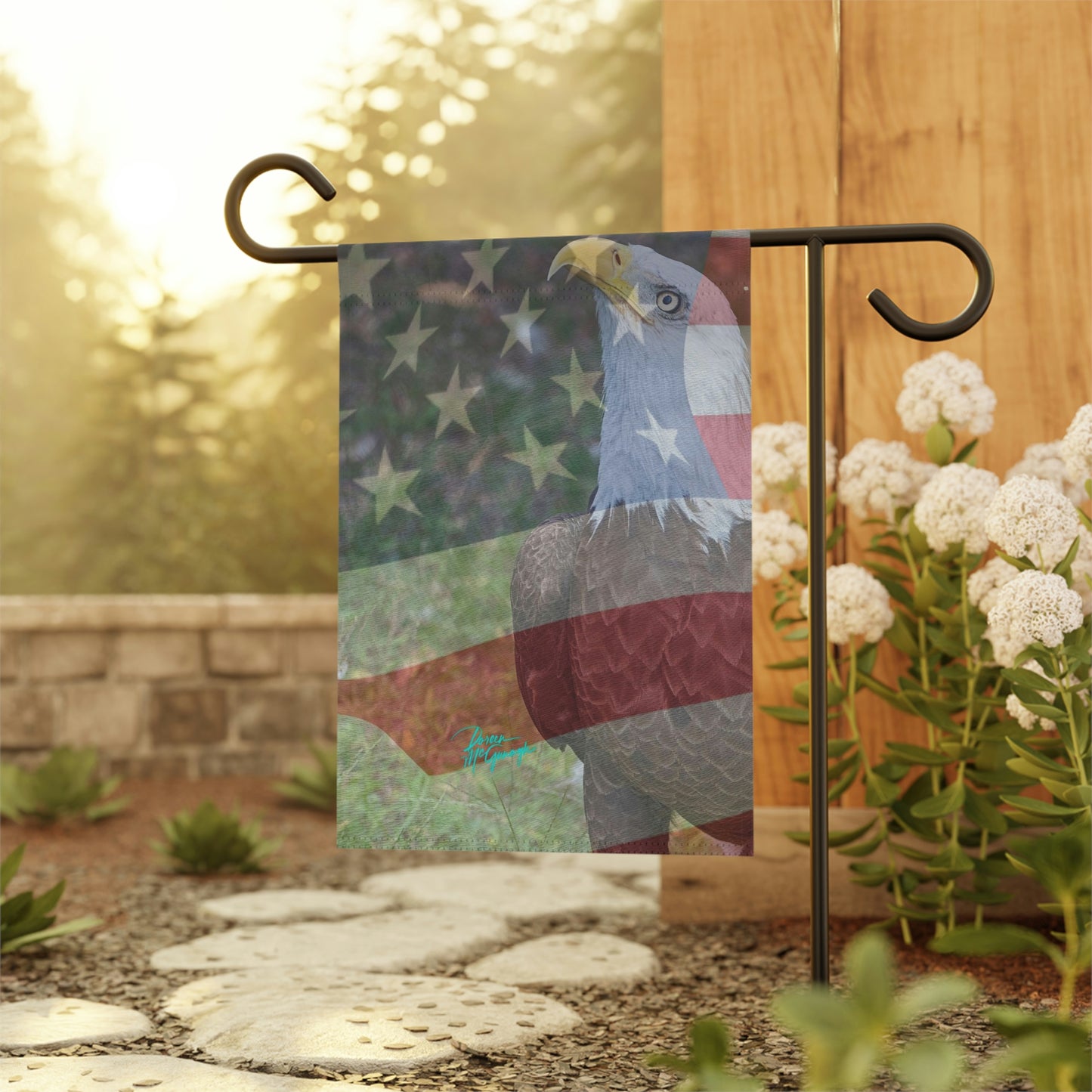 Outdoor banner flags Patriotic Bald Eagle with American Flag special edition