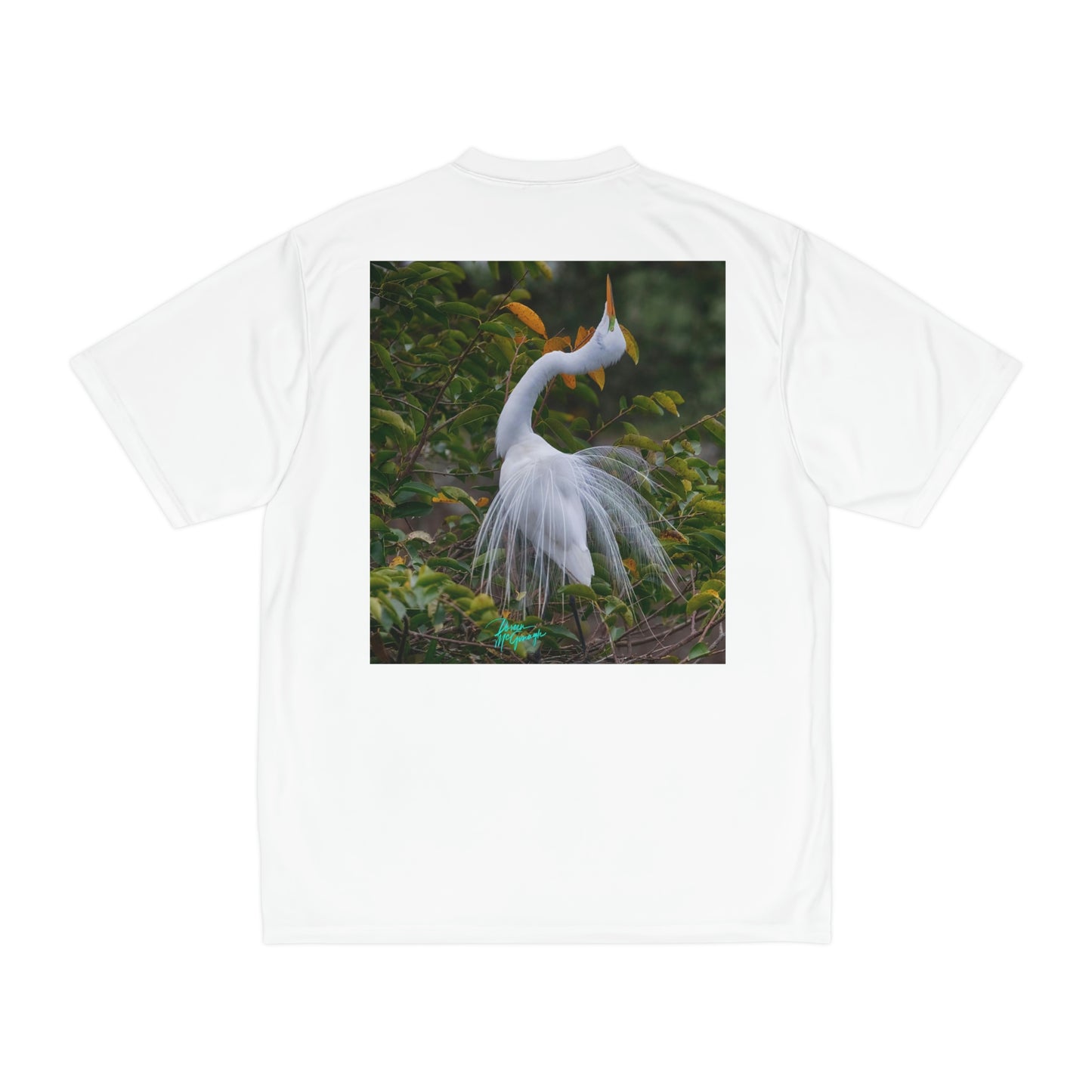 Mens t shirts Great White Heron Breeding Plumage, performance shirt