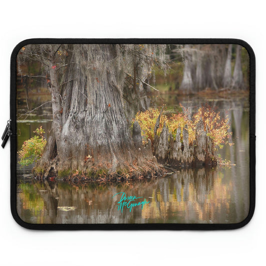 Caddo Lake Cypress Tree with flowers Laptop Sleeve