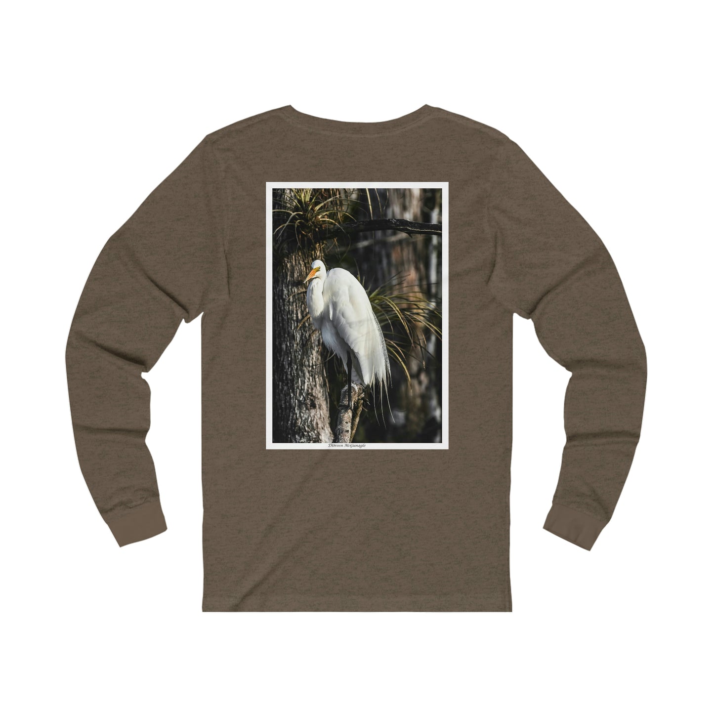 Unisex T-shirt White Egret, Long Sleeve Performance shirt