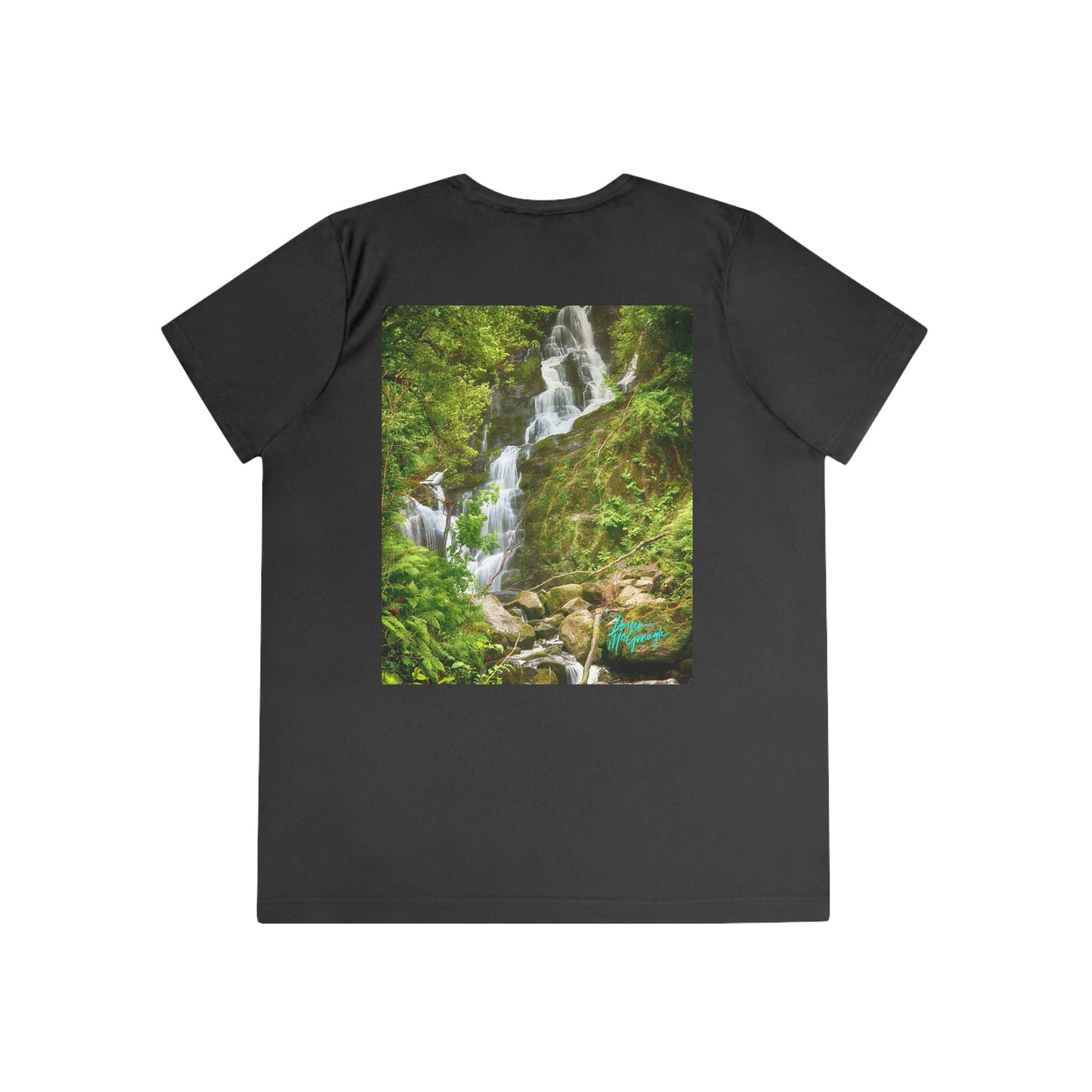 Womens Fitted Tee Shirts Killarney National Park Waterfall, Performance shirt