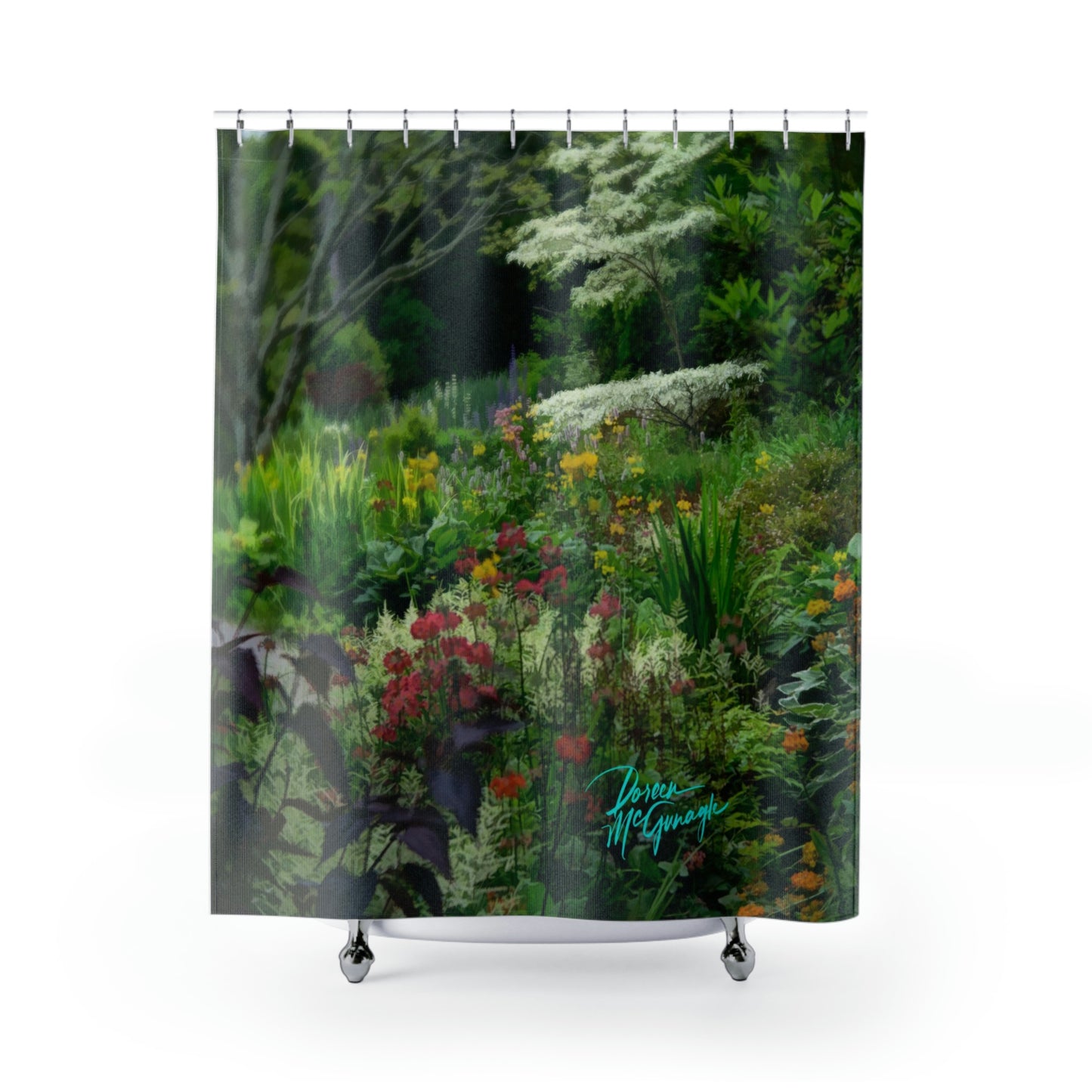 Earthy Shower Curtain Ashford Garden Path 02, Nature Inspired decor