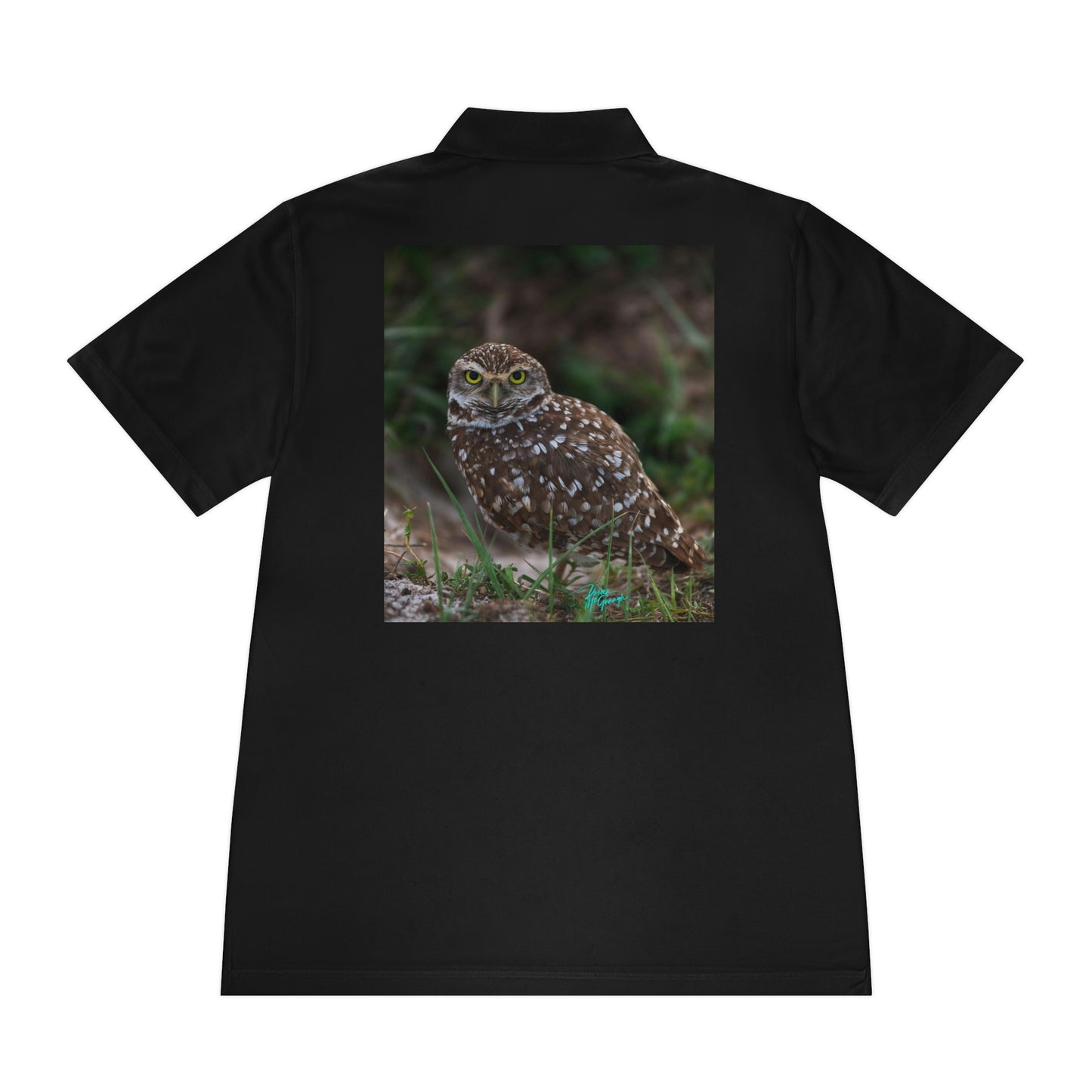 Mens polo shirts Burrowing Owl, performance shirt, plus sizes