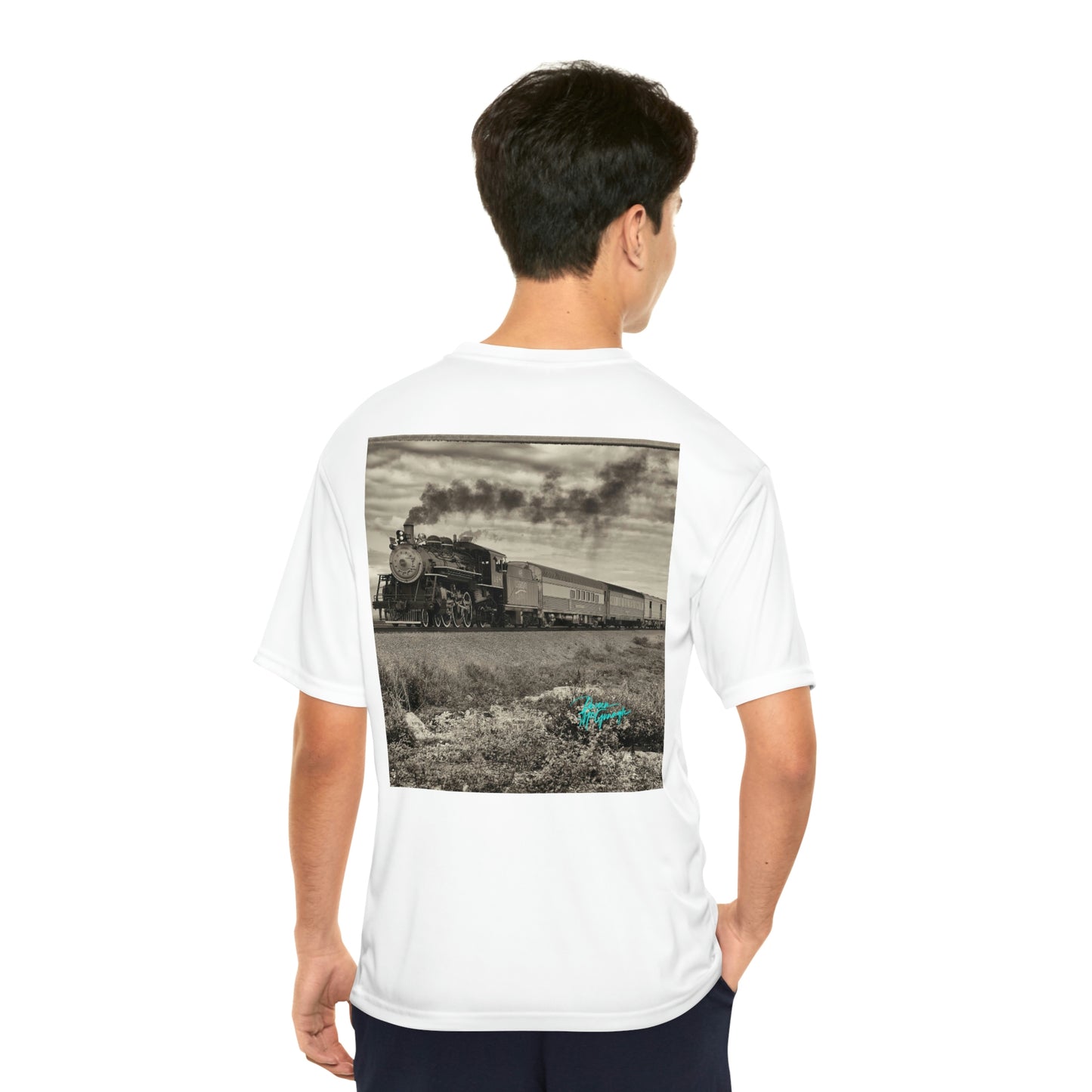 Mens t shirts Steam Engine 148 Train, performance shirt