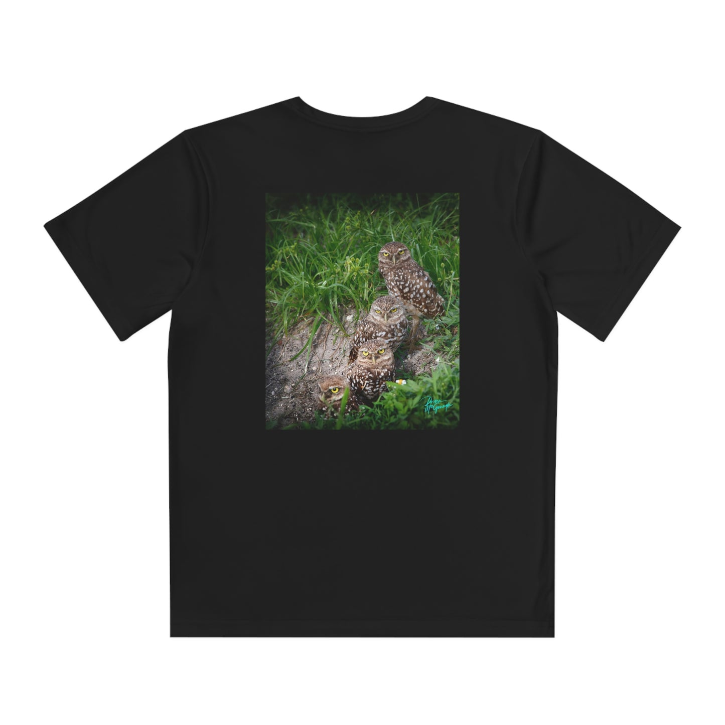 Youth T Shirts, Burrowing Owl Family, performance shirt