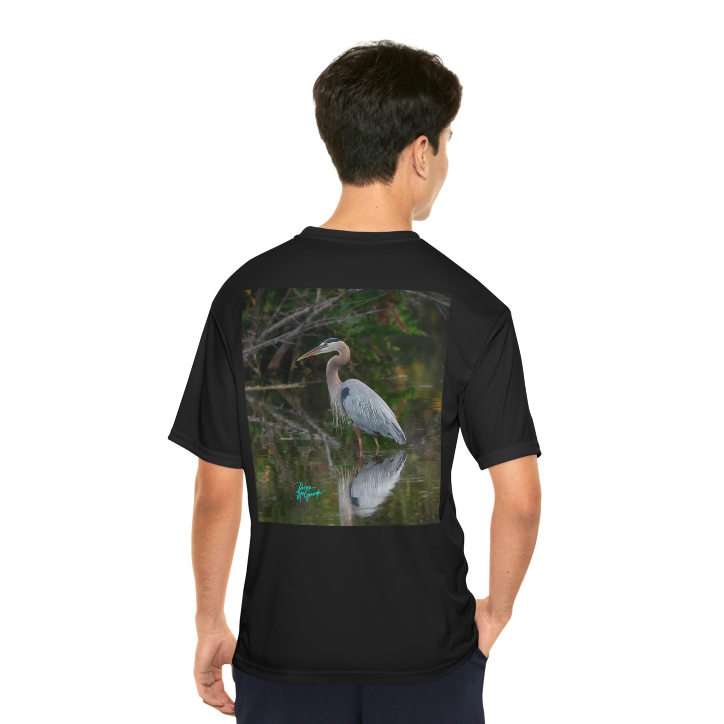 Mens t shirts Geat Blue Heron, performance shirt