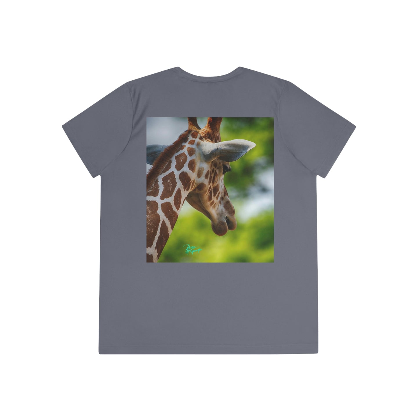 Womens Fitted Tee Shirts Giraffe Portrait 09, Performance shirt