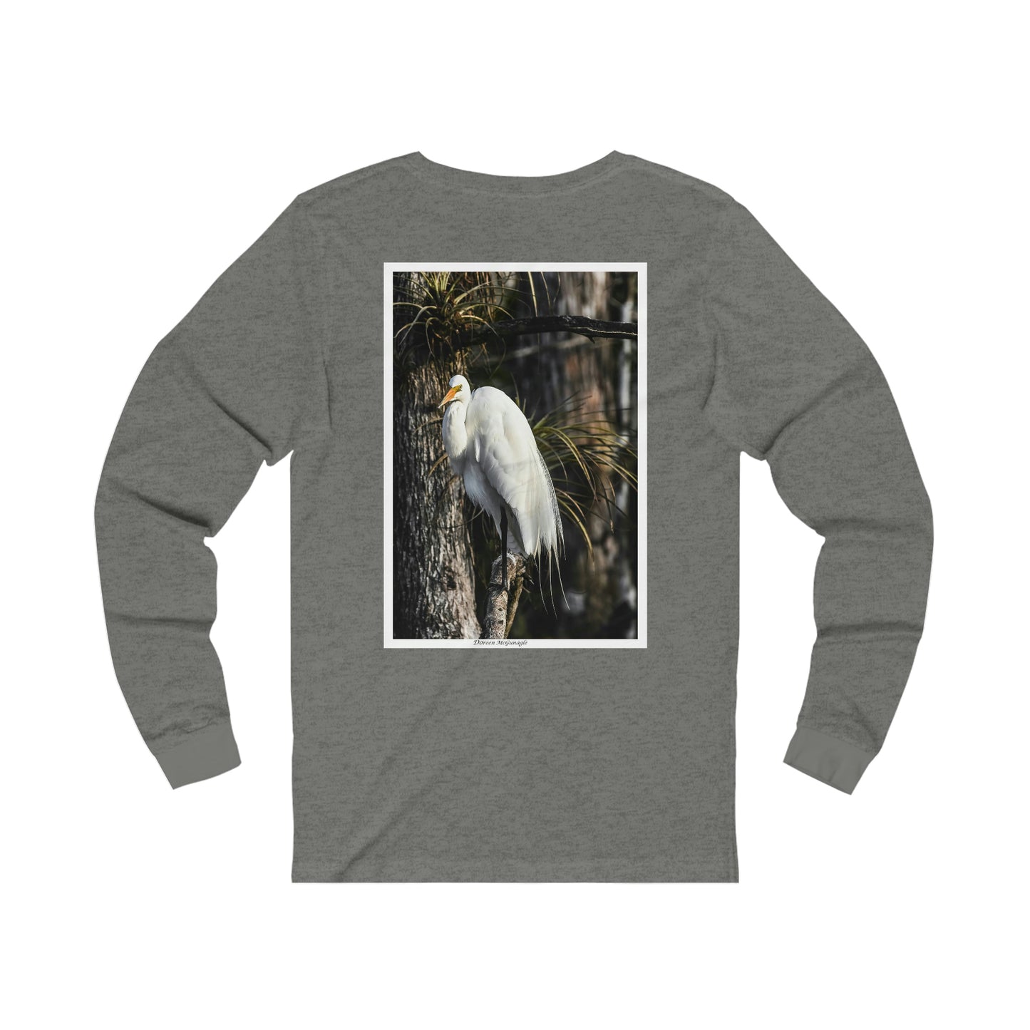 Unisex T-shirt White Egret, Long Sleeve Performance shirt