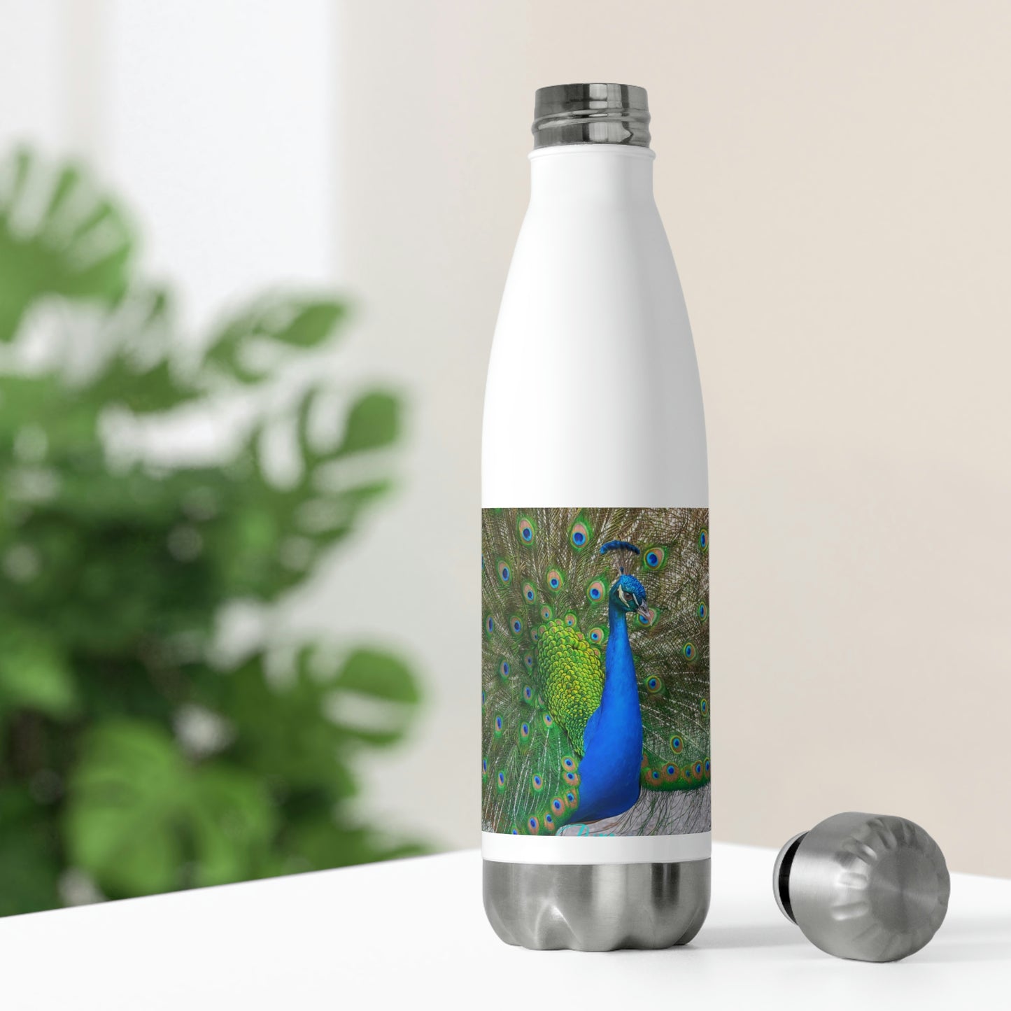 Eco friendly water bottle Peacock Bird 15, 20oz insulated water bottle