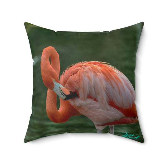 Artistic Accent Pillow Flamingo Square