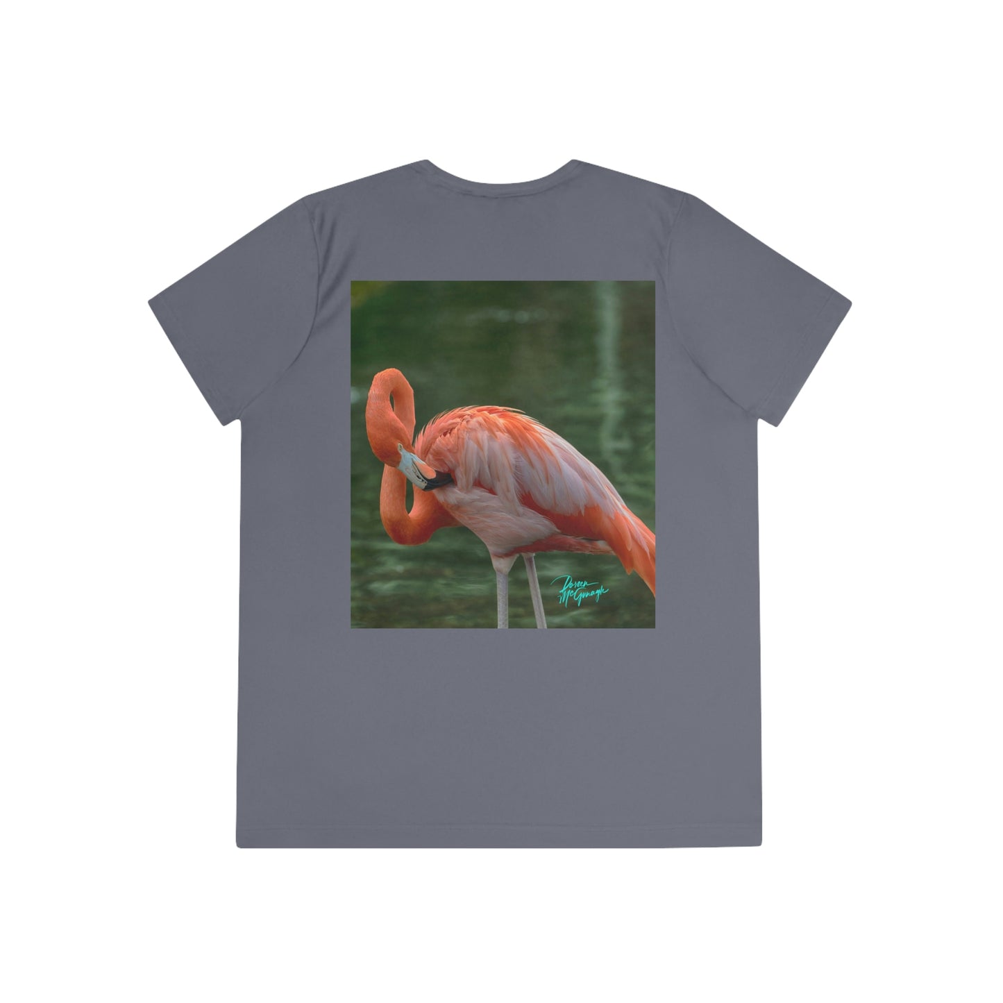 Womens Fitted Tee Shirts Flamingo Bird 17, Performance shirt