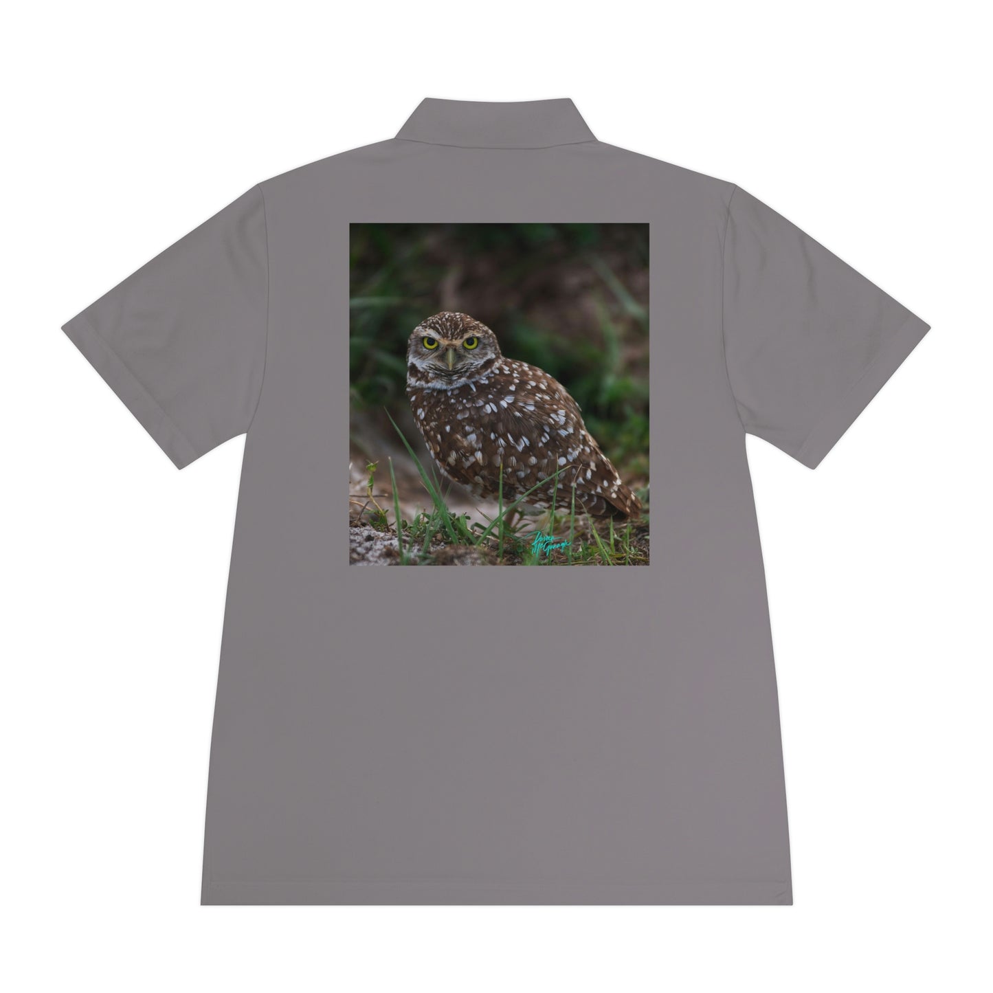 Mens polo shirts Burrowing Owl, performance shirt, plus sizes