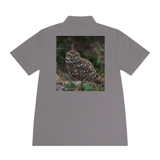 Mens polo shirts Burrowing Owl, performance shirt, plus sizes