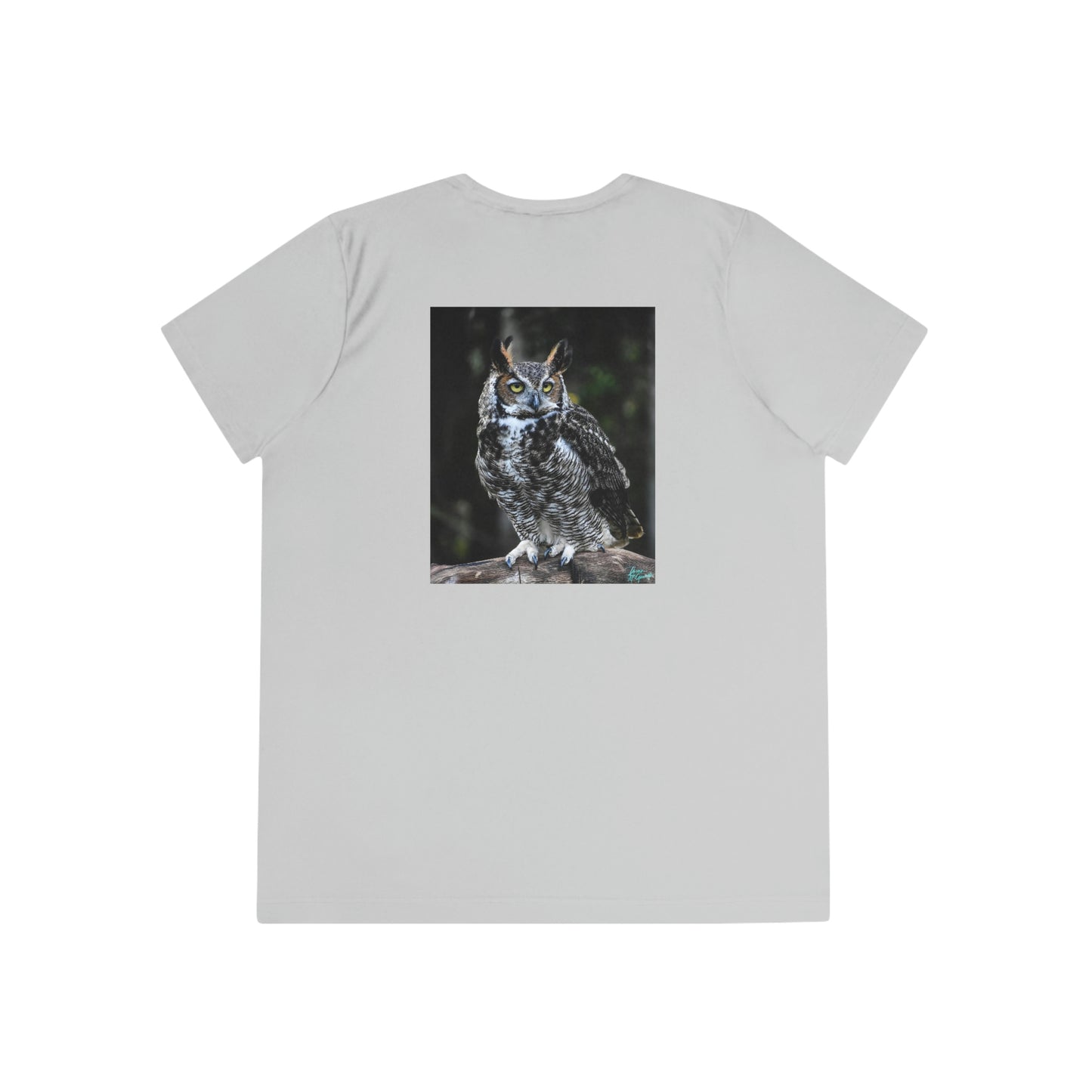 Womens Fitted Tee Shirts Great Horned Owl 112, Performance shirt