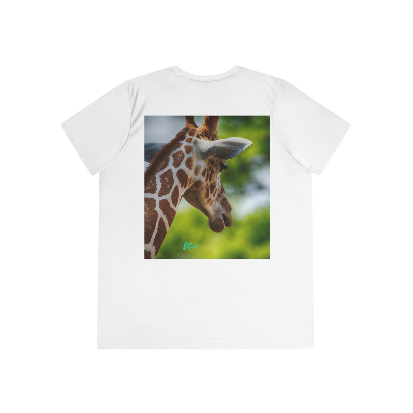 Womens Fitted Tee Shirts Giraffe Portrait 09, Performance shirt