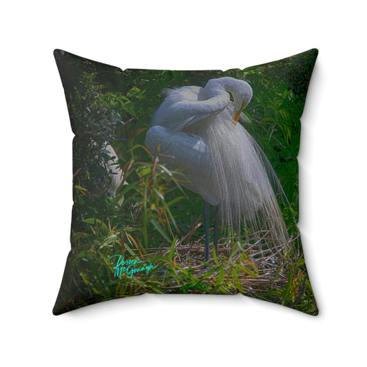 Artistic Accent Pillow Great White Heron Bird