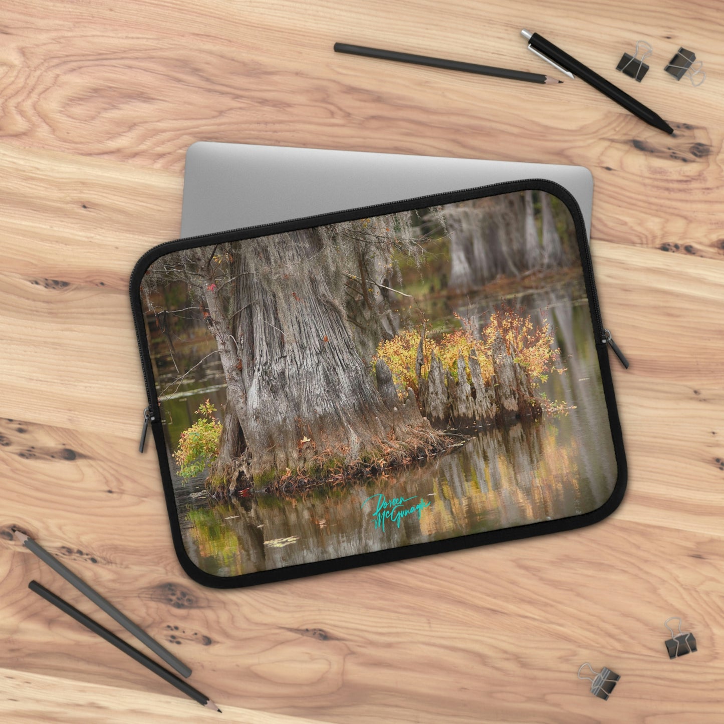 Caddo Lake Cypress Tree with flowers Laptop Sleeve