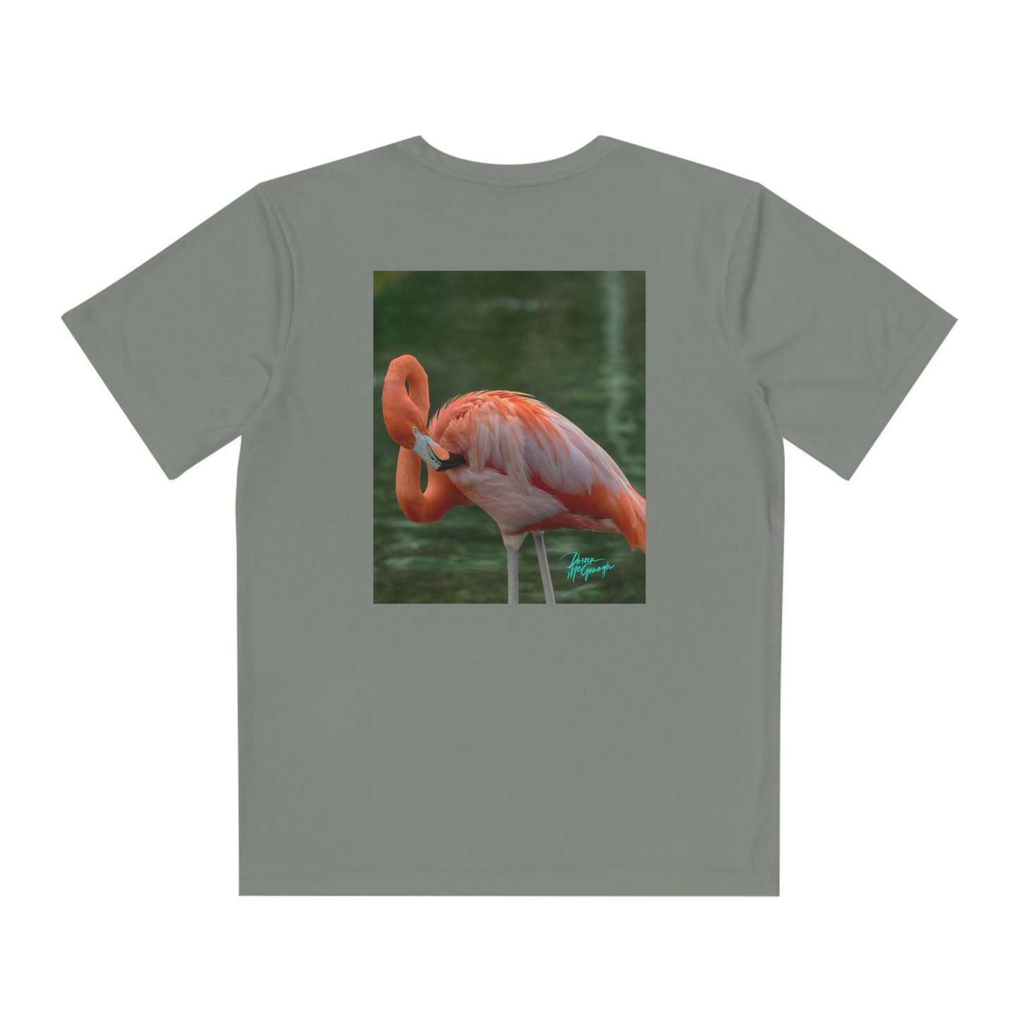 Youth T Shirts, Flamingo Bird 17, performance shirt