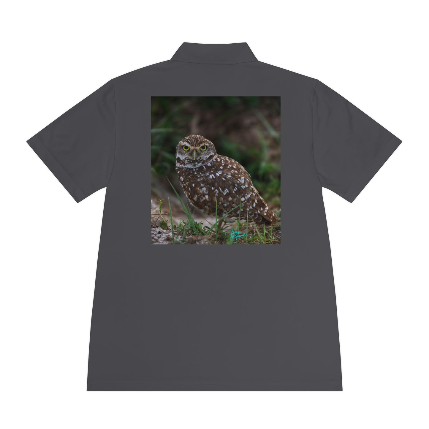 Mens polo shirts Burrowing Owl, performance shirt, plus sizes